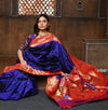 Parampara ~ Pure Silk Muniya Paithani - with Exclusive in Bestselling Royal Blue (Available in parrot pallu) - verymuchindian.com
