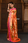 Parampara Revived - Garden of Heritage – Handloom All Over Pure Silk Paithani Saree with Baageecha Pallu - verymuchindian.com