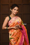 Parampara Revived - Garden of Heritage – Handloom All Over Pure Silk Paithani Saree with Baageecha Pallu - verymuchindian.com