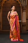 Parampara Revived - Garden of Heritage – Handloom All Over Pure Silk Paithani Saree with Baageecha Pallu - verymuchindian.com