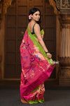 Parampara Revived - Woven Garden – Handloom All Over Pure Silk Paithani Saree with Floral Weave in Pink - verymuchindian.com