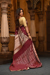Parampara ~ Sheer Grace – Chiniya Silk Banarasi Saree in Brown - verymuchindian.com