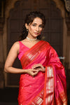 Parampura ~ Pure Silk Paithani with Exclusive Asawali Tawa Pallu in Rani Pink - verymuchindian.com