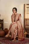 Peshwai That ~ Handloom Pure Cotton Royal Nauvari Saree in Beige - verymuchindian.com