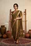 Peshwai That ~ Handloom Pure Cotton Royal Nauvari Saree in Leaf Green - verymuchindian.com