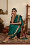 Peshwai That ~ Handloom Pure Cotton Royal Nauvari Saree in Sea Green - verymuchindian.com