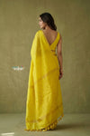 Prakriti ~ Designer Pure Banana Silk Saree in Crescent Yellow - verymuchindian.com