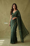 Prakriti ~ Designer Pure Banana Silk Saree in Dark Green - verymuchindian.com