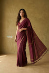 Prakriti ~ Designer Pure Banana Silk Saree in Dark Maroon - verymuchindian.com