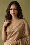 Prakriti ~ Designer Pure Banana Silk Saree in Pantone Beige - verymuchindian.com