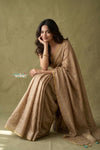 Prakriti ~ Designer Pure Banana Silk Saree in Pantone Beige - verymuchindian.com