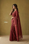 Prakriti ~ Designer Pure Banana Silk Saree in Rose Red - verymuchindian.com