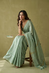 Prakriti ~ Designer Pure Banana Silk Saree in Sage Green - verymuchindian.com