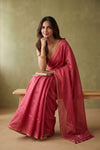 Prakriti ~ Designer Pure Banana Silk Saree in Salient Pink - verymuchindian.com