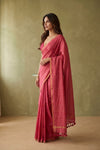Prakriti ~ Designer Pure Banana Silk Saree in Salient Pink - verymuchindian.com