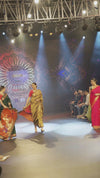 Swarajya ~ Times Fashion Week Exclusive ~ Handloom Pure Silk Paithani in Peacock Pallu in Mehendi Green