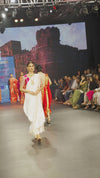 Swarajya ~ Times Fashion Week Exclusive ~ Handloom Pure Silk Nauvari Paithani with Lotus and Peacock Pallu in White