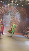 Swarajya ~ Times Fashion Week Exclusive ~ Handloom Pure Silk Paithani Saree with Handcrafted Peacock Pallu In Dual Tone Blue Green