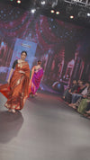 Swarajya ~ Times Fashion Week Exclusive ~ Handloom  Pure Silk Paithani with chaurang pallu In Rust Orange