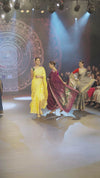 Swarajya ~ Times Fashion Week Exclusive ~ Handloom Pure Silk Paithani with Lotus Tawa Pallu in Sunlight Yellow