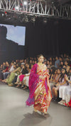 Swarajya ~ Times Fashion Week Exclusive ~ Handloom Swarajya ~ All Over Pure Silk Paithani Saree with Floral Handwork in Zari in Red