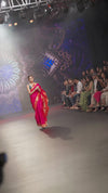 Swarajya ~ Times Fashion Week Exclusive ~ Handloom Pure Silk Asawali Muniya Border Saree With Handcrafted Parrot Pallu in Pink
