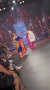 Swarajya ~ Times Fashion Week Exclusive ~ Premium! Handloom Pure Silk Half Over Paithani with Floral Theme in Royal Blue
