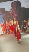 Swarajya ~ Times Fashion Week Exclusive ~ Handloom Pure Silk Nauvari Paithani with Pecaock Lotus Pallu in Maroon