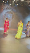 Swarajya ~ Times Fashion Week Exclusive ~ Handloom Pure Cotton Paithani With Pichwai Pallu~ Lime Green