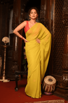 Pure Mul Cotton Handloom Saree in Zesty Lime Yellow - verymuchindian.com