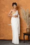 Pure Mul Cotton Handloom Saree with Solid White - verymuchindian.com