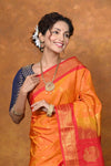 Rajsi ~ Handloom Pure Silk Maharani Paithani With Handcrafted Traditional Maharani Pallu~ Olivia Yellow (AVAILABLE IN FLORAL BUTTI) - verymuchindian.com