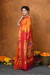 Rajsi ~ Handloom Pure Silk Maharani Paithani With Handcrafted Traditional Maharani Pallu~ Olivia Yellow (AVAILABLE IN FLORAL BUTTI) - verymuchindian.com