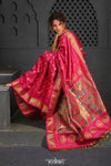 Rajsi ~ Handloom Pure Silk Maharani Paithani with Maharani Pallu in Pink Rose - verymuchindian.com