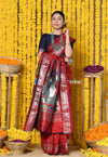 Rajsi~ Handloom Pure Silk Paithani Saree WIth Handcrafted Nath Pallu in Maroon (By Govt Certified Weavers) - verymuchindian.com
