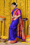 Rajsi~Handloom Exclusive piece - Muniya Silk with Paisley Buttis and Full size Intricate Pallu - verymuchindian.com
