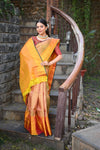 Rang Mahal ~ Exclusive Brocade Gadwal Pure Silk Handloom Saree Beautiful Dual Tone with Rich Border (With Silk Mark) - verymuchindian.com