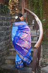 Rang Mahal ~ Handloom Pure Silk Kalanjali Paithani Maharani Paithani in Sky Blue (With Silk Mark) - verymuchindian.com