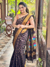Rang Mahal ~ Handloom Pure Silk Maharani Paithani in Coffee Brown (With Silk Mark) - verymuchindian.com