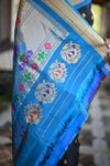 Rang Mahal ~ Handloom Pure Silk Maharani Paithani Saree in Regal Black with Blue (With Silk Mark) - verymuchindian.com