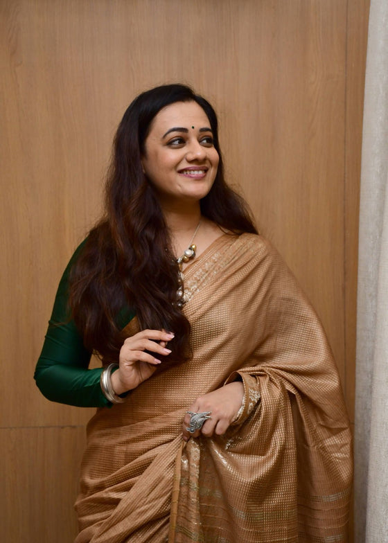 Gaurangi ~ Viscose Hand-dyed Saree in Monochrome Slaked Dusty Rose