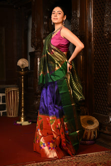  Mahalakshmi ~Handloom Pure Silk Paithani Lehnga With Zari Work in Purple