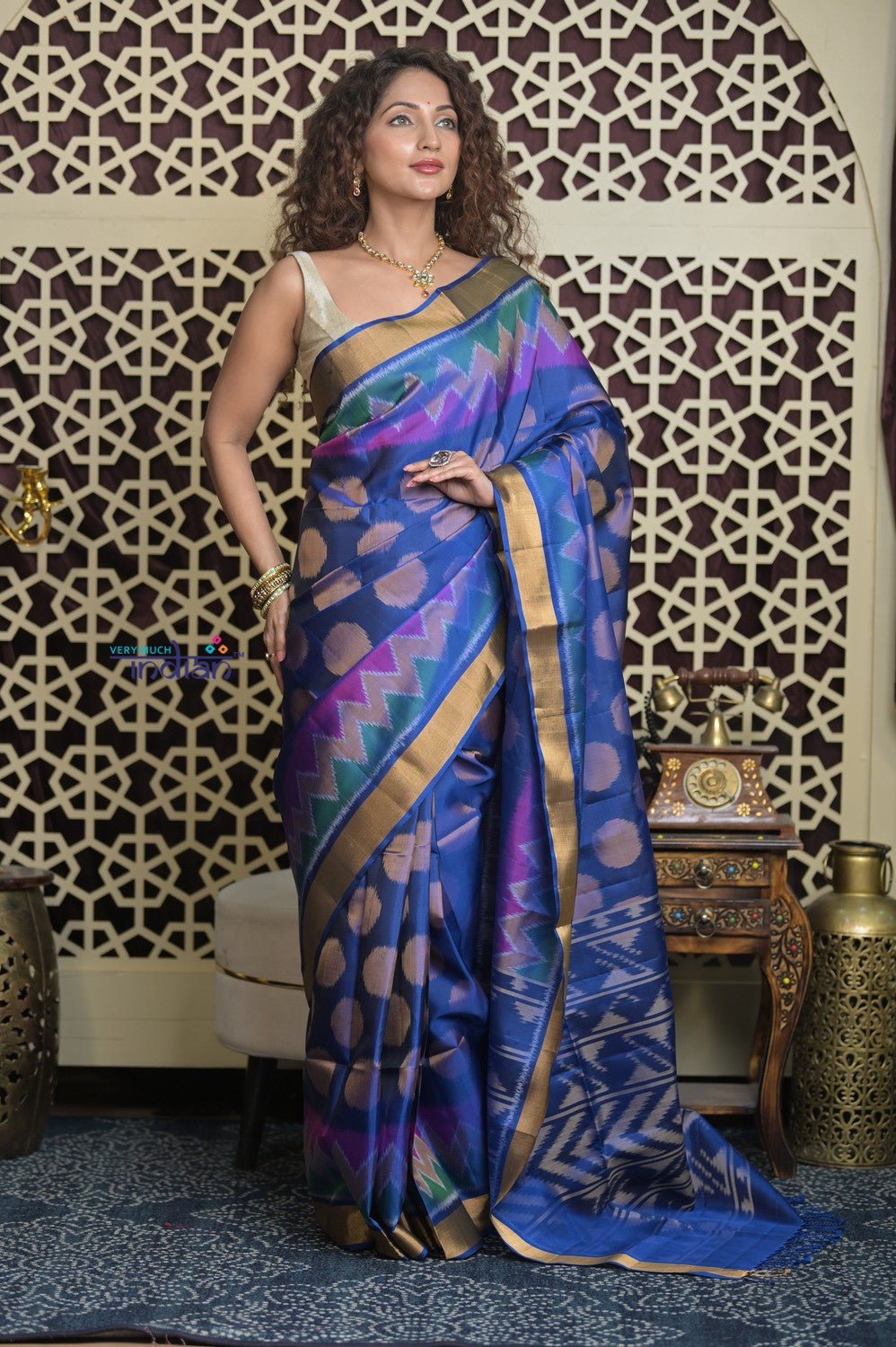 Shubh Lakshmi 2.0 ~ Handloom High Quality Pure Soft Silk Patola  Saree in Delight Blue