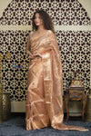 Shubh Lakshmi 2.0 ~ Designer Handloom Pure Tissue Silk Saree in Gold