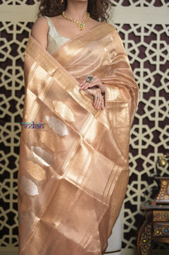 Shubh Lakshmi 2.0 ~ Designer Handloom Pure Tissue Silk Saree in Gold