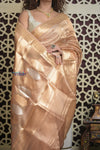 Shubh Lakshmi 2.0 ~ Designer Handloom Pure Tissue Silk Saree in Gold