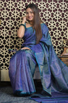 Shubh Lakshmi 2.0 ~ Handloom High Quality Pure Soft Silk Saree in Ink Blue (Silk Mark Certified)