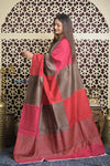 Shubh Lakshmi 2.0 ~ Handloom High Quality Pure Raw Silk Saree in Shades of Brown and Pink (Silk Mark Certified)