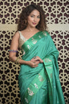 Shubh Lakshmi 2.0 ~ Handloom High Quality Pure Katan Silk Saree in Mint Green (Silk Mark Certified)