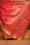 Shubh Lakshmi ~ Handloom Pure Silk Kanjivaram Saree in Crimson Red Gold (Silk Mark Certified)